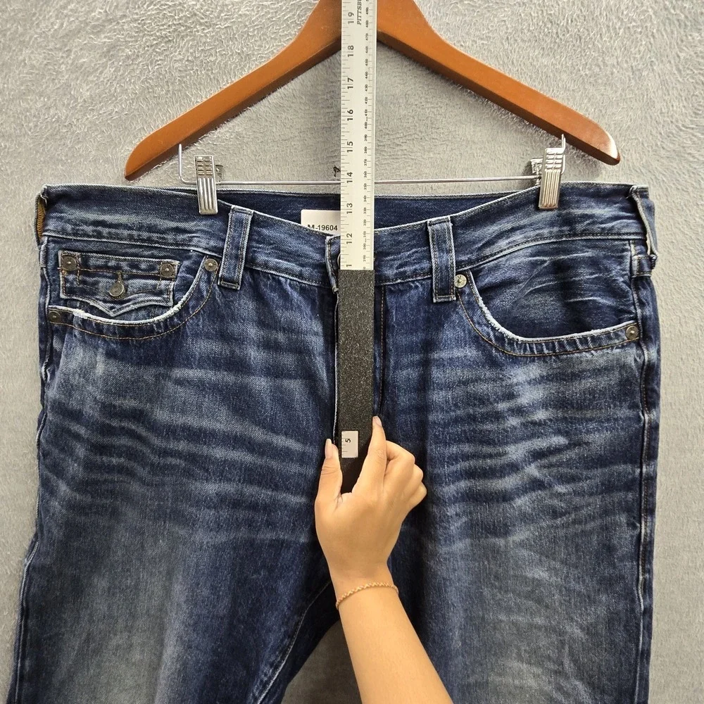 True Religion Men Jeans 40 Blue Denim GENO Flap Relaxed Slim 31